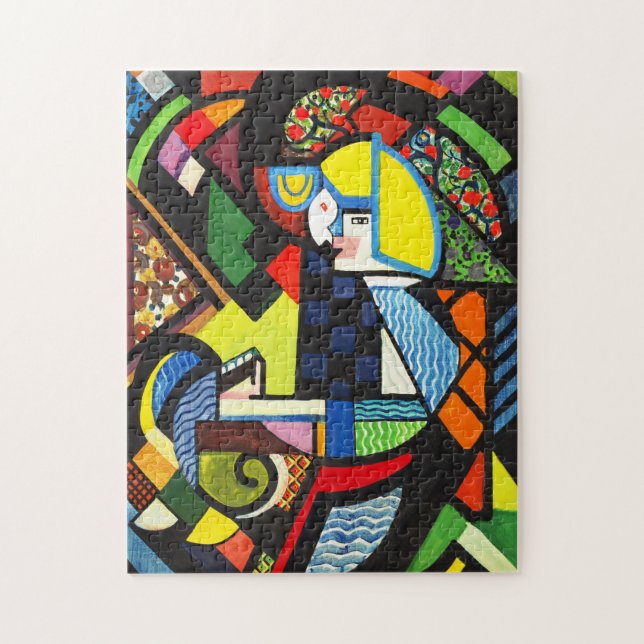 Puzzle Peinture Moderniste Géométrique Colorée Abstraite (Vertical)