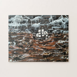 Puzzle Peinture Navires dans une tempête par Alfred Fox