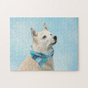 Puzzle Peinture norvégienne Buhund - jolie art original c