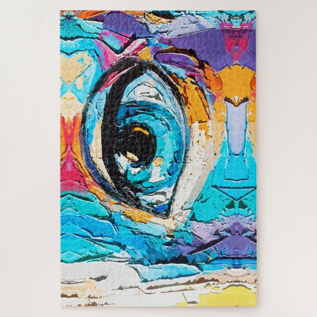 Puzzle Peinture numérique abstraite à l'huile de beaux ye (Vertical)