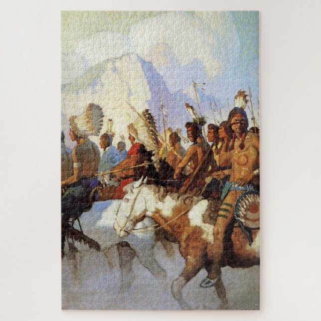 Puzzle Peinture occidentale de N C Wyeth « La Partie de g (Vertical)