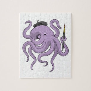 Puzzle Peinture Octopus Peinture brosse