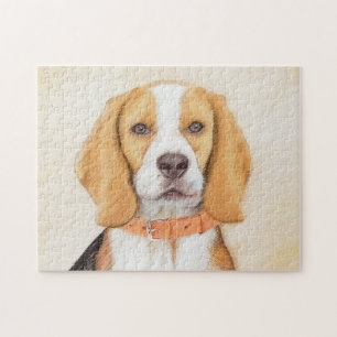 Puzzle Peinture originale de chien Beagle Hound Art anima