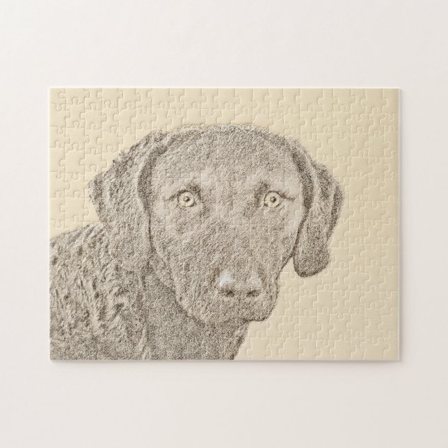 Puzzle Peinture originale de chien par Retriever de Chesa (Horizontal)