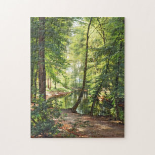 Puzzle Peinture Paysage du ruisseau forestier Aagaard