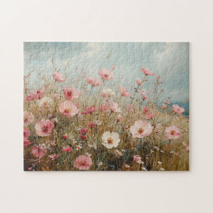 Puzzle Peinture Pittoresque Fleur sauvage rose pâle