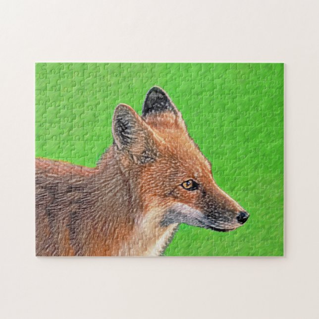 Puzzle Peinture Red Fox - Art original de la faune (Horizontal)