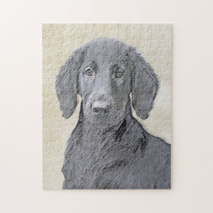 Puzzle Peinture Retriever à revêtement plat - Art Chien o