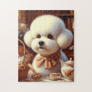 Puzzle Peinture Retro Bichon Frisé