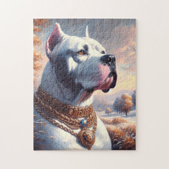 Puzzle Peinture rétro Dogo Argentino (Vertical)