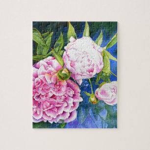 Puzzle Peinture rose blanc   romantique floral
