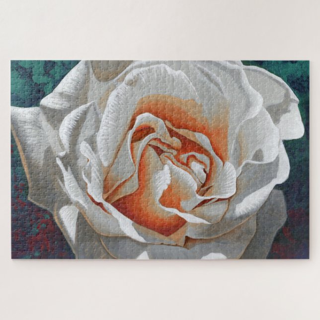 Puzzle Peinture Rose Blanche (Horizontal)