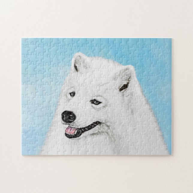 Puzzle Peinture Samoyed - Cute Original Chien Art (Horizontal)