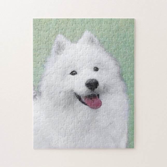 Puzzle Peinture Samoyed - Cute Original Chien Art (Vertical)