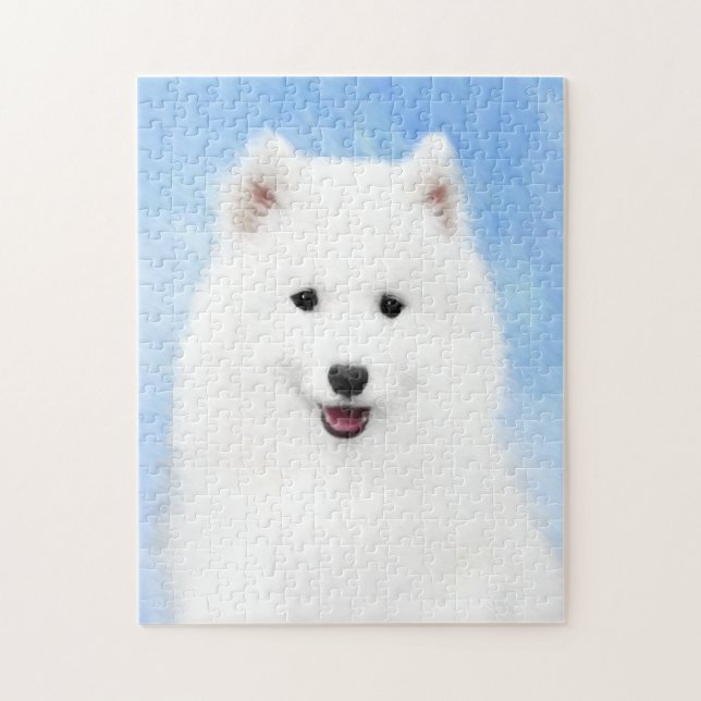 Puzzle Peinture Samoyed Puppy - Jolie Art Original Chien (Vertical)