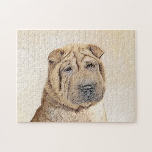 Puzzle Peinture Shar Pei - Cute Original Chien Art (Horizontal)