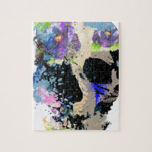 Puzzle Peinture squelettique de crâne fou d'imaginaire