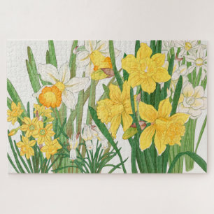 Puzzle Peinture sur bloc de bois de narcisse, Tanigami Kô