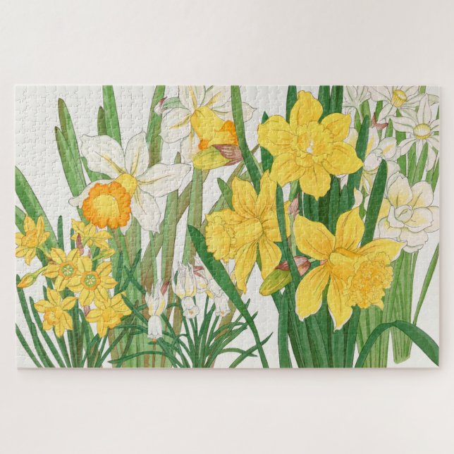 Puzzle Peinture sur bloc de bois de narcisse, Tanigami Kô (Horizontal)