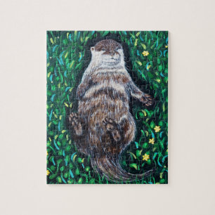 Puzzle Peinture sur la loutre de rivière relaxante