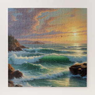 Puzzle Peinture sur la mer du coucher du soleil