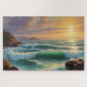 Puzzle Peinture sur la mer du coucher du soleil