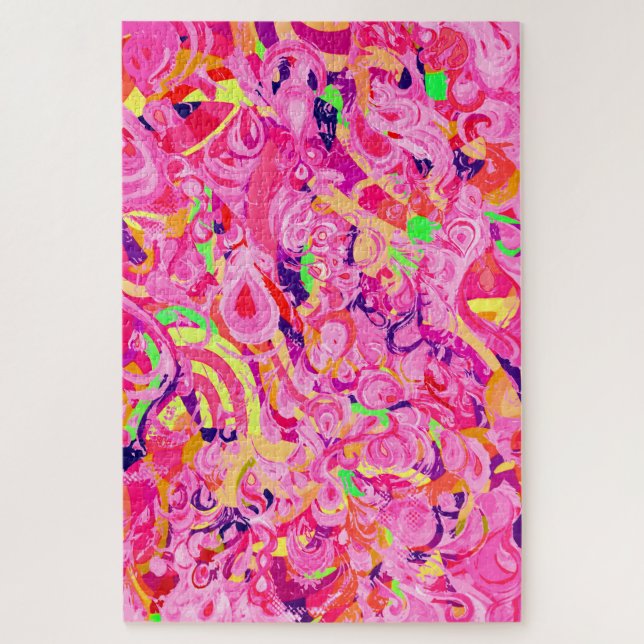 Puzzle Peinture tourbillons abstraits colorés mignons (Vertical)
