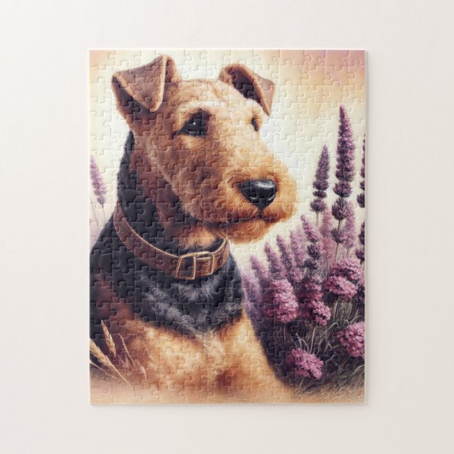 Puzzle Peinture vintage Airedale Terrier (Vertical)