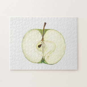 Puzzle Peinture vintage de fruits de pomme verte