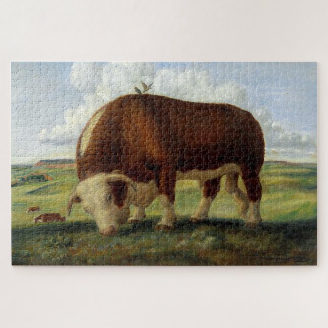 Puzzle Peinture vintage de Hereford Bull (Horizontal)