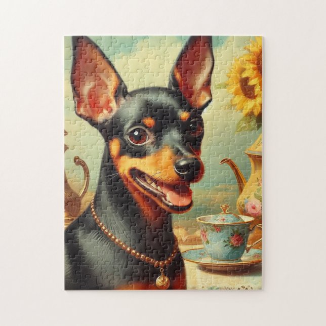 Puzzle Peinture vintage Pinscher (Vertical)