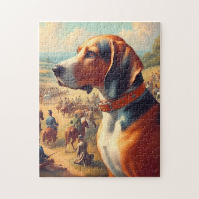 Puzzle Peinture vintage pour chien de collection (Vertical)