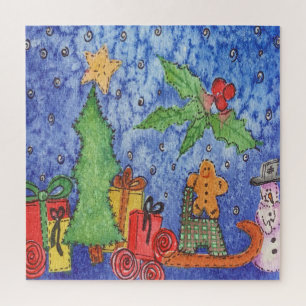 Puzzle Peinture Whimsical Christmas Cheer Watercolor