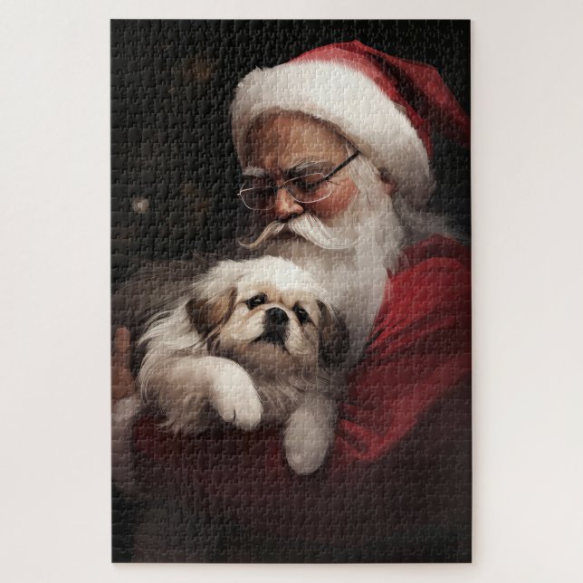 Puzzle Pékinois avec le Père Noël Noël Festif (Vertical)