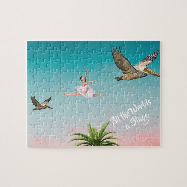 Puzzle Pelicans Palm tree Beach Sky (Horizontal)