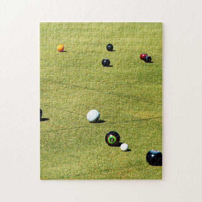 Puzzle Pelouse Bowls Joue En Action, (Vertical)
