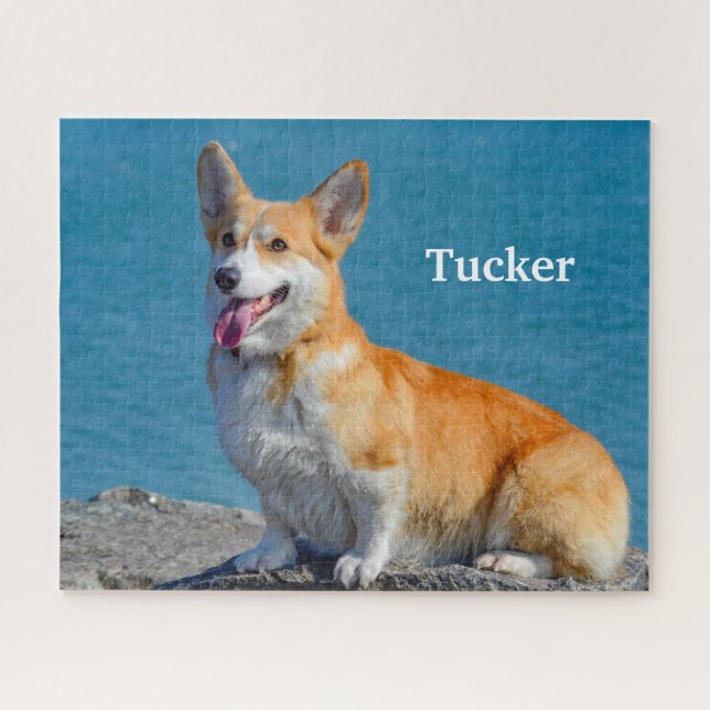 Puzzle Pembroke rouge et blanc Corgi gallois Chien chiot  (Horizontal)