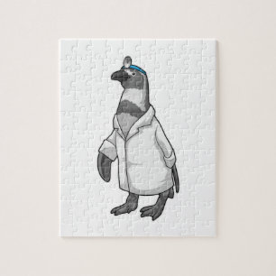Puzzle Penguin comme docteur avec le manteau du docteur