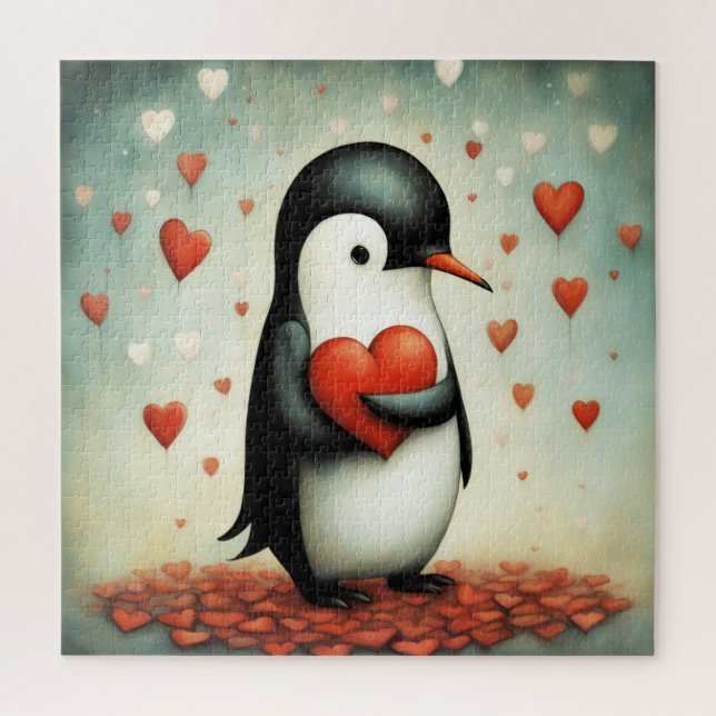 Puzzle Penguin Love 1 (Vertical)