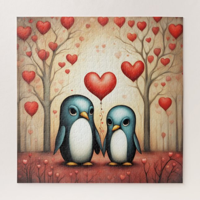Puzzle Penguin Love 3 (Vertical)