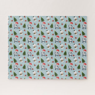 Puzzle Penguin Père Noël Joyeux Joyeux motif d'arbre de N