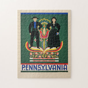 Puzzle Pennsylvanie, affiche de voyage vintage,