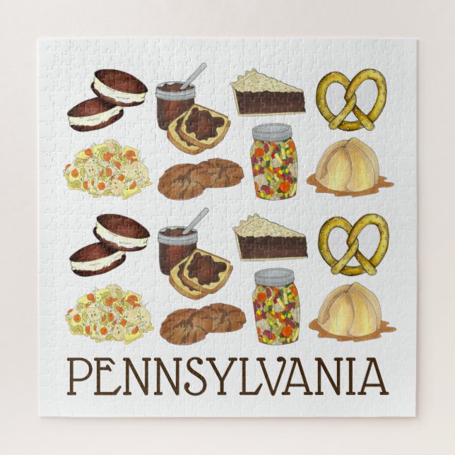Puzzle Pennsylvanie Dutch Foods Whoopie Pot Pie Pretzel (Vertical)