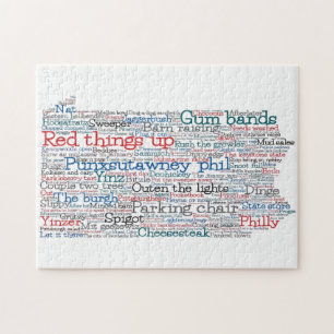 Puzzle Pennsylvanie USA Slang Word Art Map