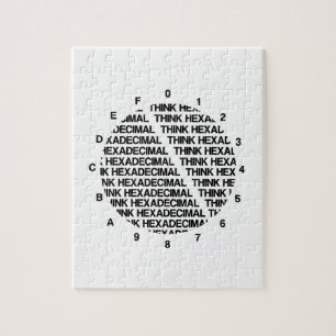 Puzzle Penser Hexadecimal (Modèle d'horloge Humour Geek)