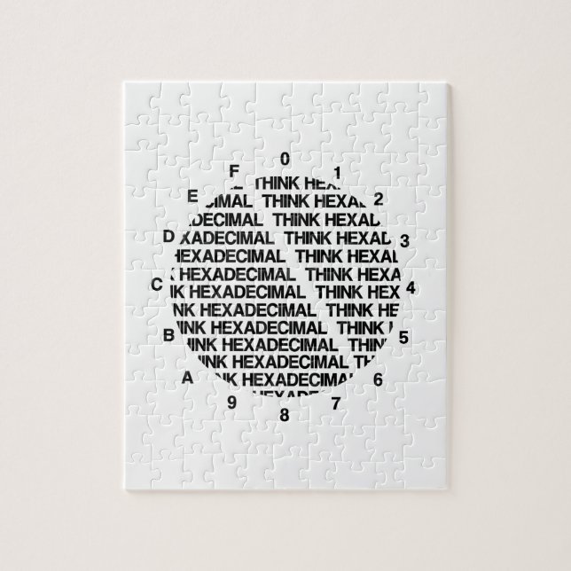 Puzzle Penser Hexadecimal (Modèle d'horloge Humour Geek) (Vertical)
