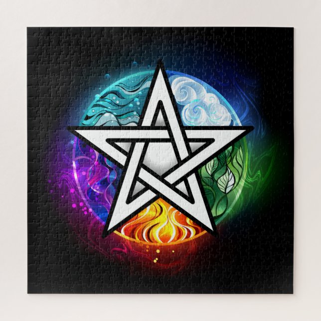 Puzzle pentagramme du Wiccan (Vertical)