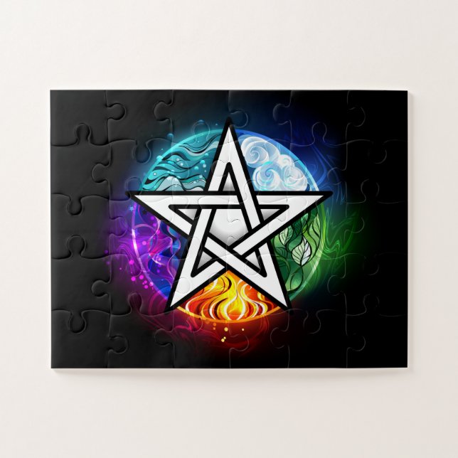 Puzzle pentagramme du Wiccan (Horizontal)