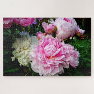 Puzzle Peonies roses et blanches - élégante photo florale