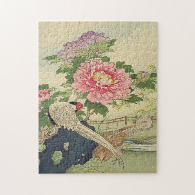Puzzle Peony, Pheasant Art Japonais (Vertical)